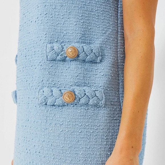 Tuckernuck Tweed Jackie Dress-Powder Blue-Women’s XXL-Short Sleeve-Classic-NEW - Picture 4 of 16